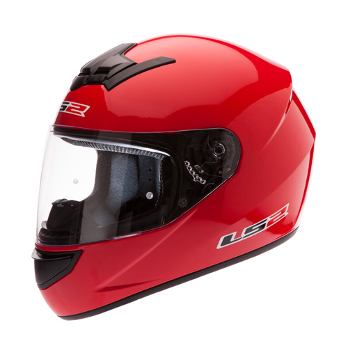 Rode integraal helm van LS2